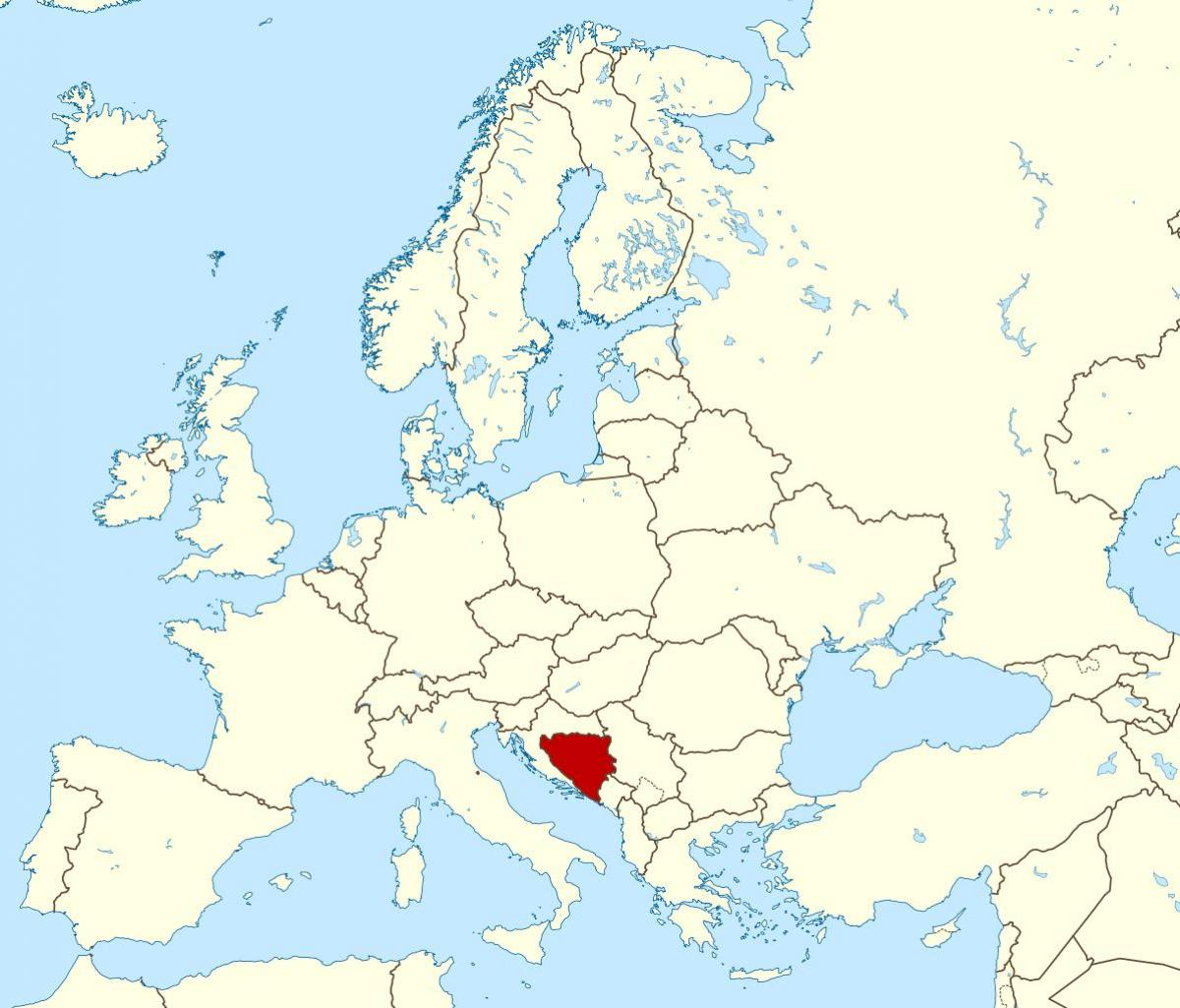 Bosnia y Herzegovina en el mapa del mundo