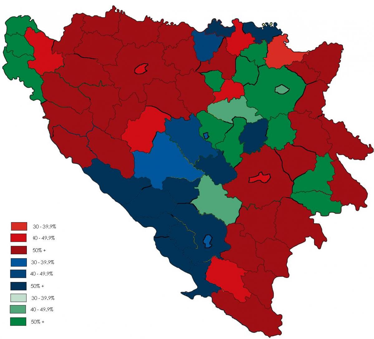 Bosnia religión mapa
