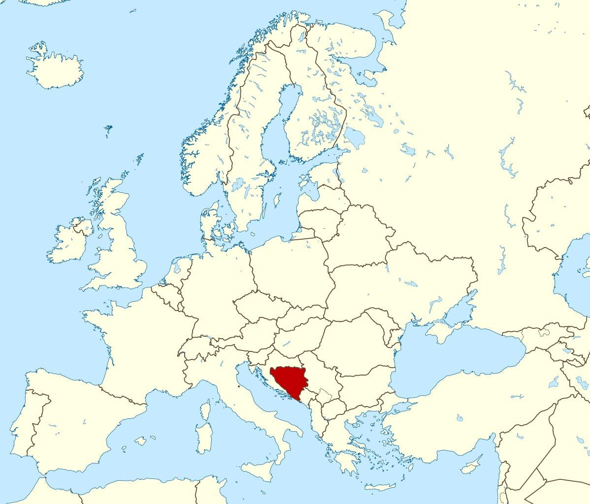 Mapa de Bosnia ubicación en el mundo