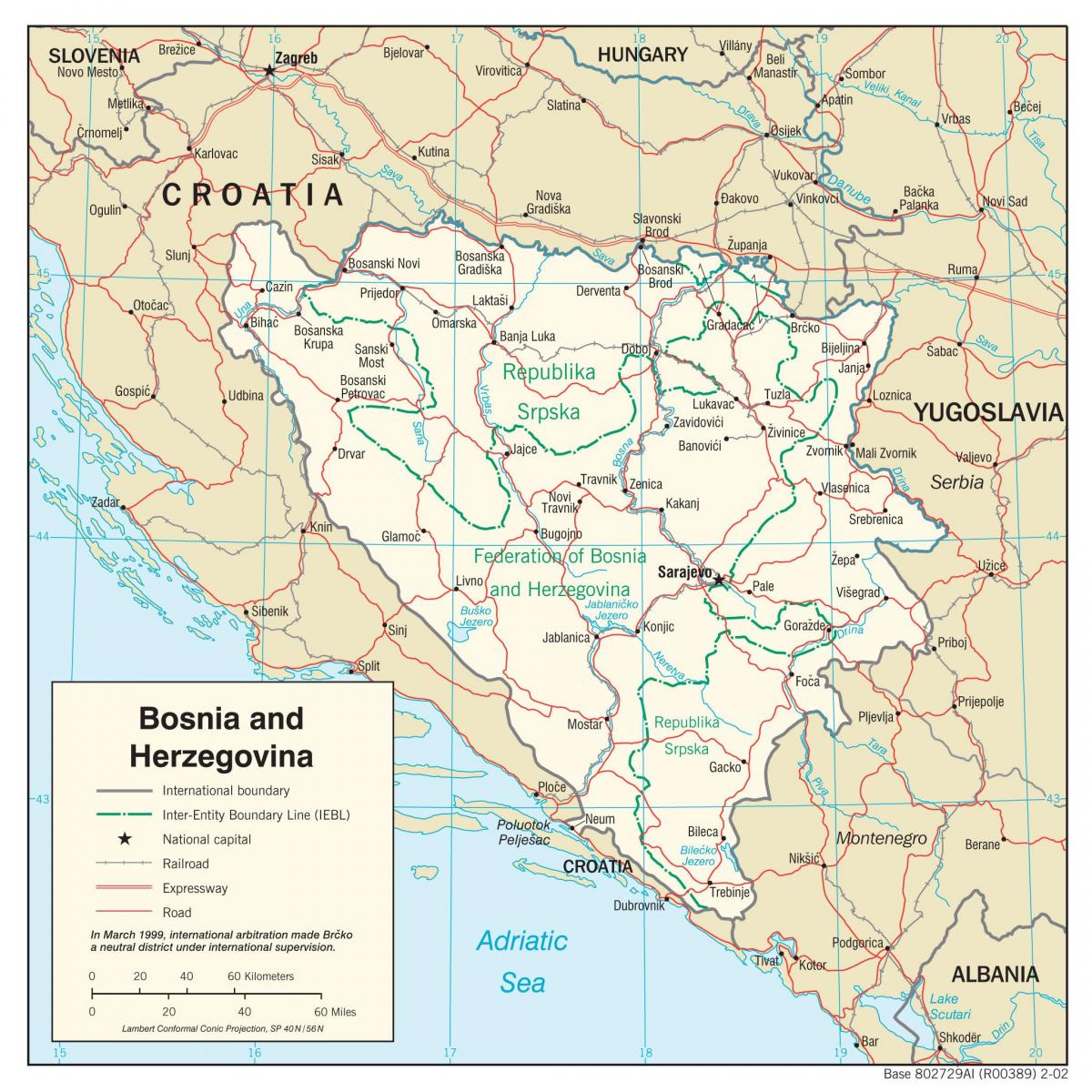 Bosnia-Herzegovina mapa
