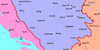 Bosnia y Herzegovina mapa político