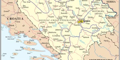 Mapa de Bosnia turístico